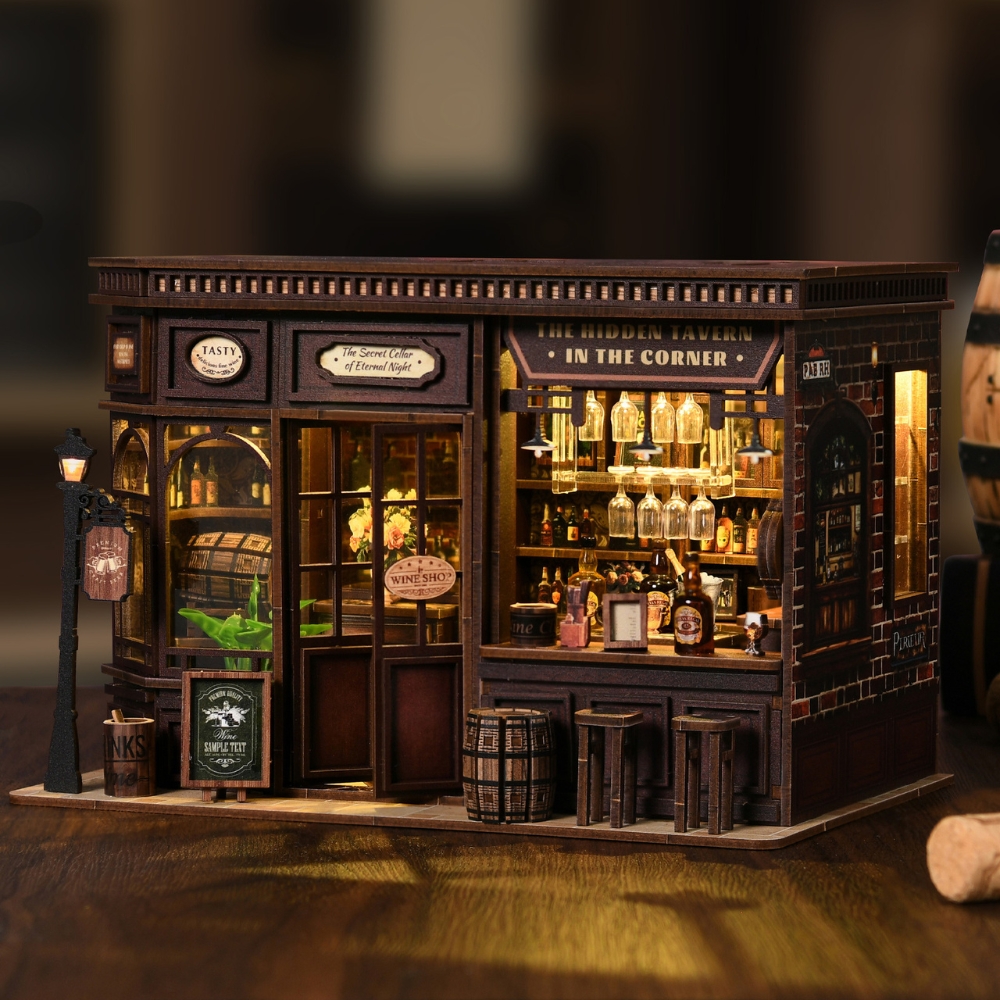 Corner Tavern Mini House Kit l DIY Miniature Kit-Book Nook World