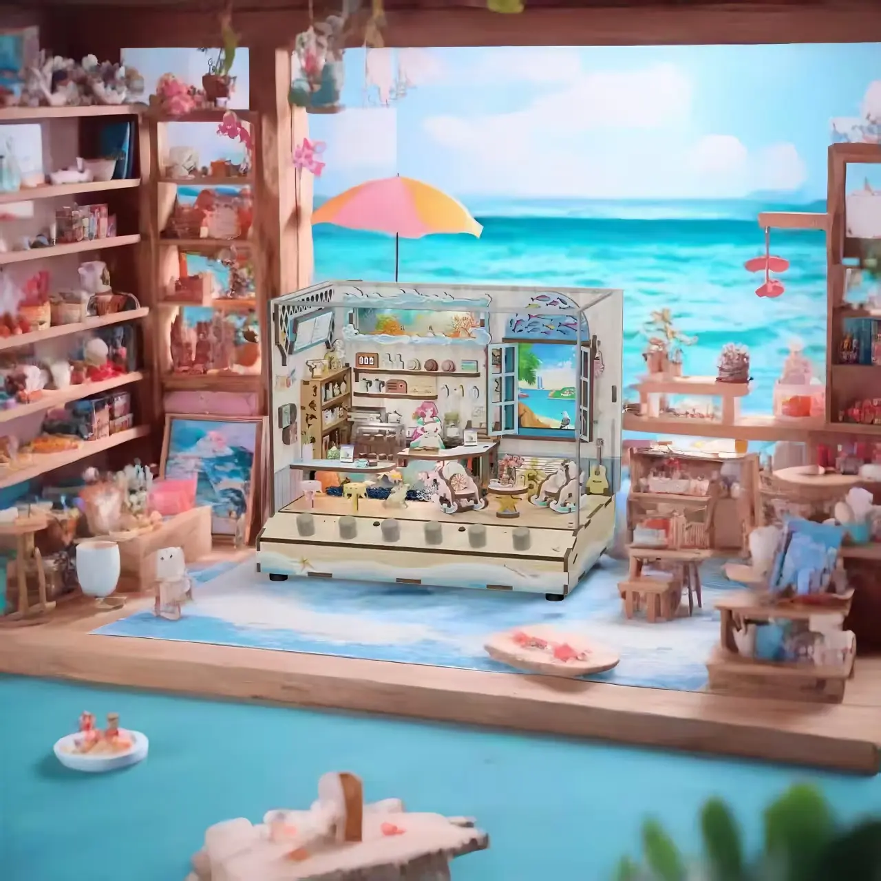 Seaside Café DIY Dynamic Music & Dynamic Scene Dollhouse