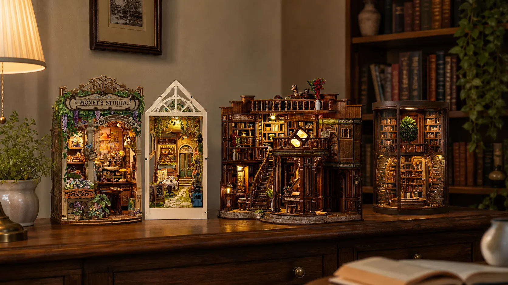 All book nook kits, DIY miniature kits, and 3D wooden puzzles
