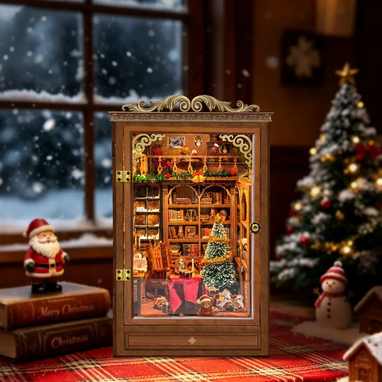 Christmas Book House DIY Book Nook Kit BNW