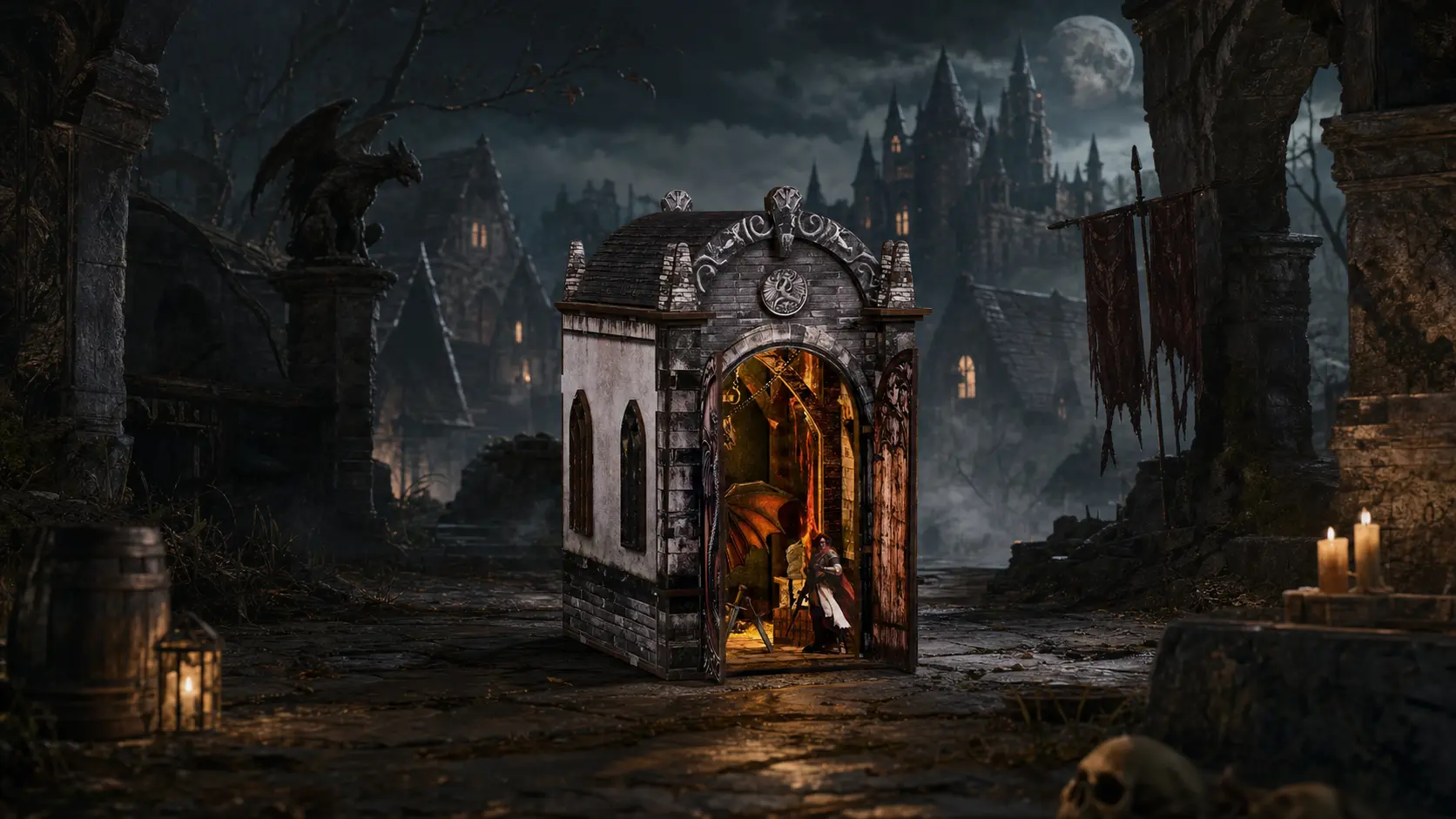 Enter a stone labyrinth where dragon hoards guard epic legends