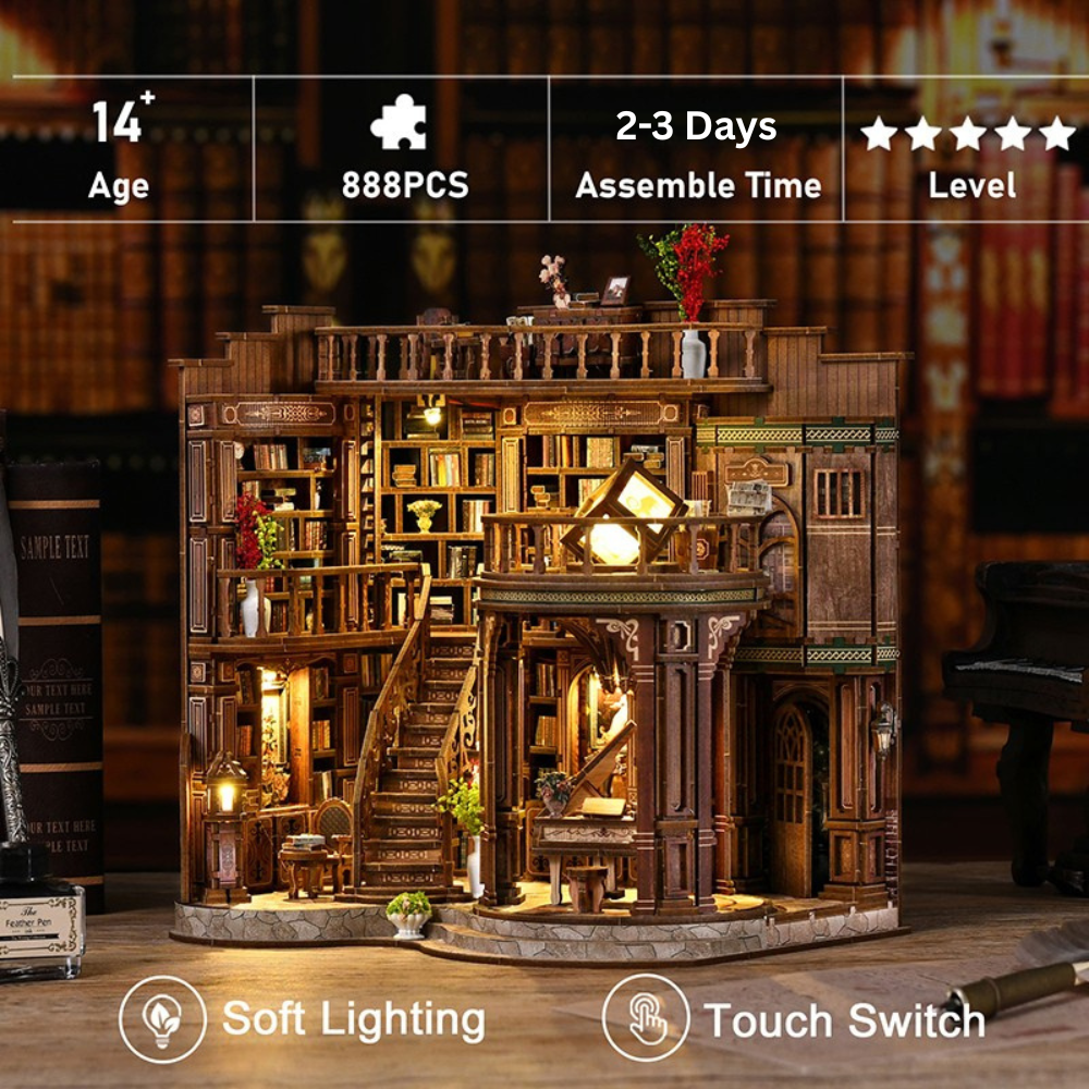 Dreamy Book Hall DIY Mini House Kit | DIY Miniature Kit-Book Nook World