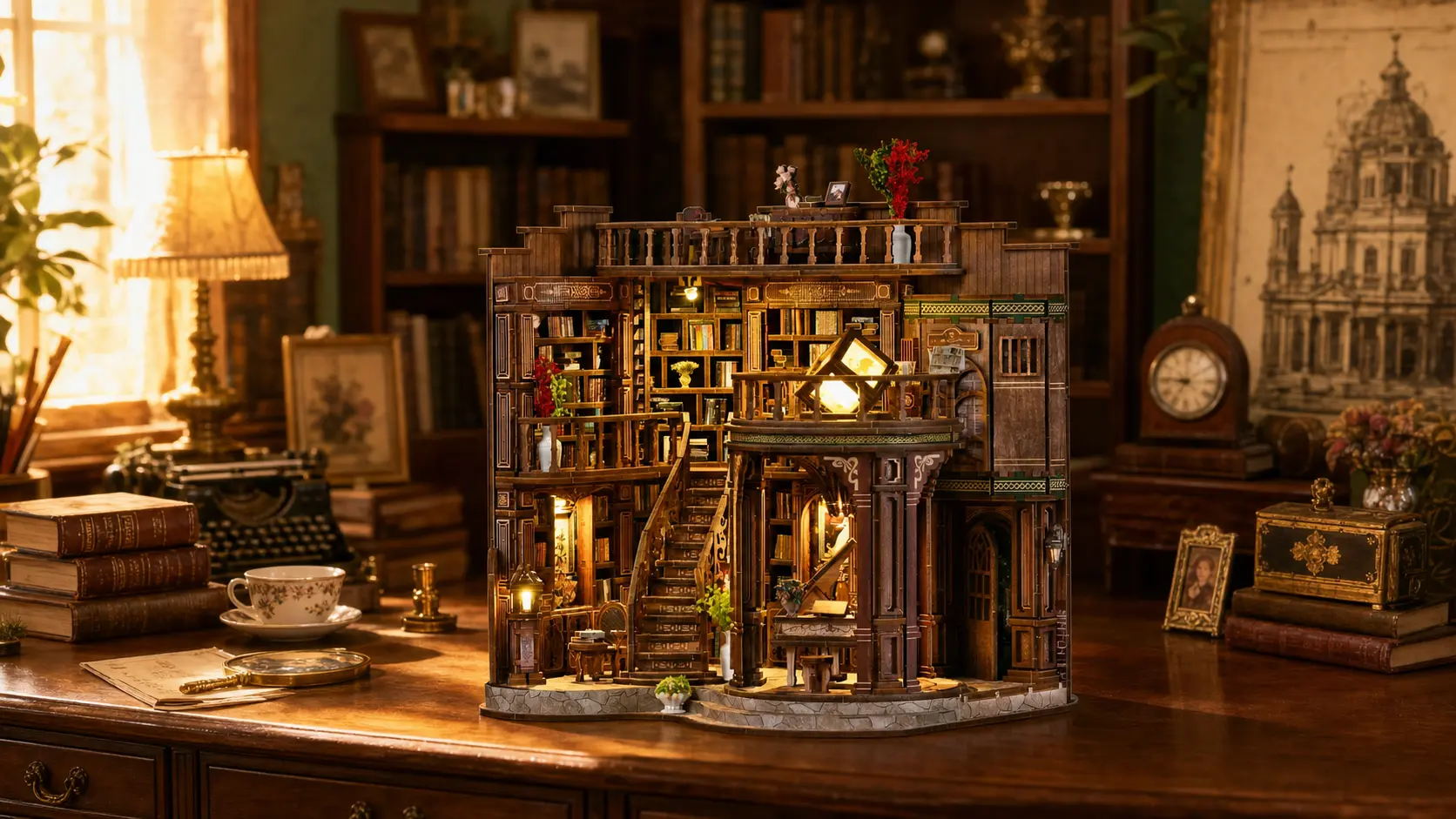 Where quiet dreams rest among shelves