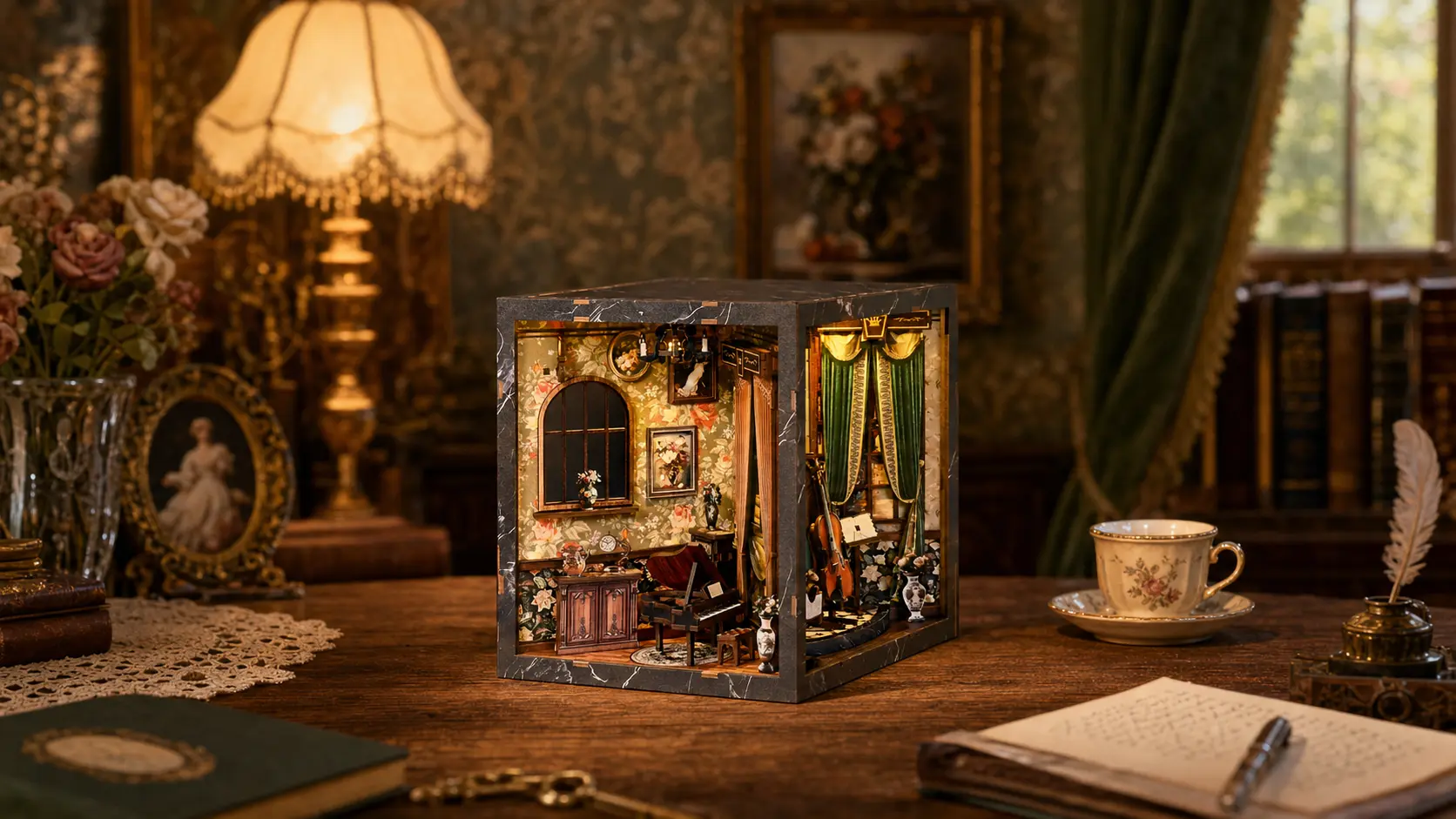 Immerse in the Timeless Elegance of a Vintage European Music Salon