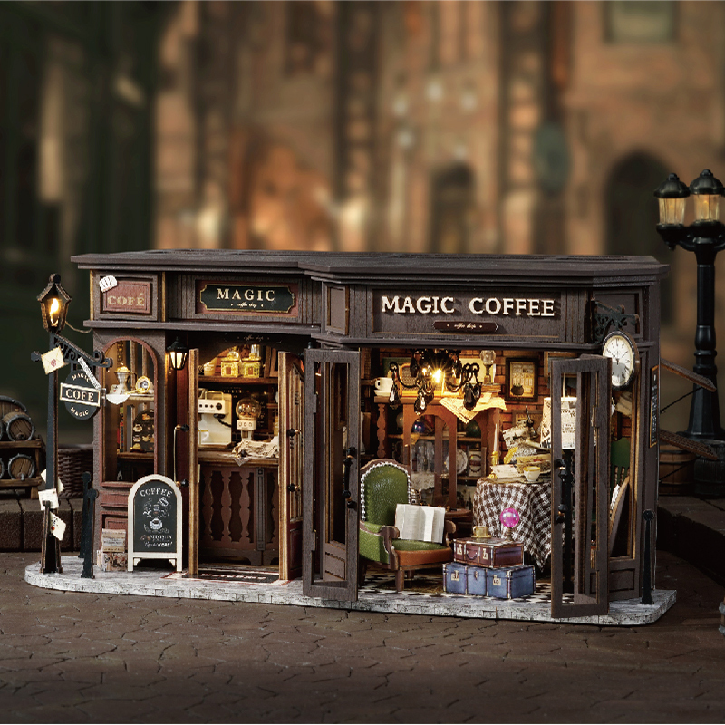 Vintage Coffee Shop DIY Miniature Kit-Book Nook World