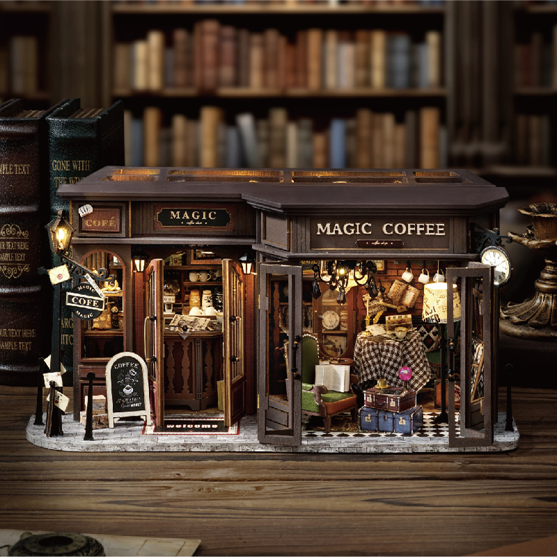 Vintage Coffee Shop DIY Miniature Kit-Book Nook World
