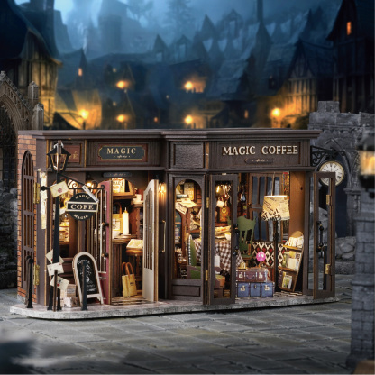 Vintage Coffee Shop DIY Miniature Kit-Book Nook World