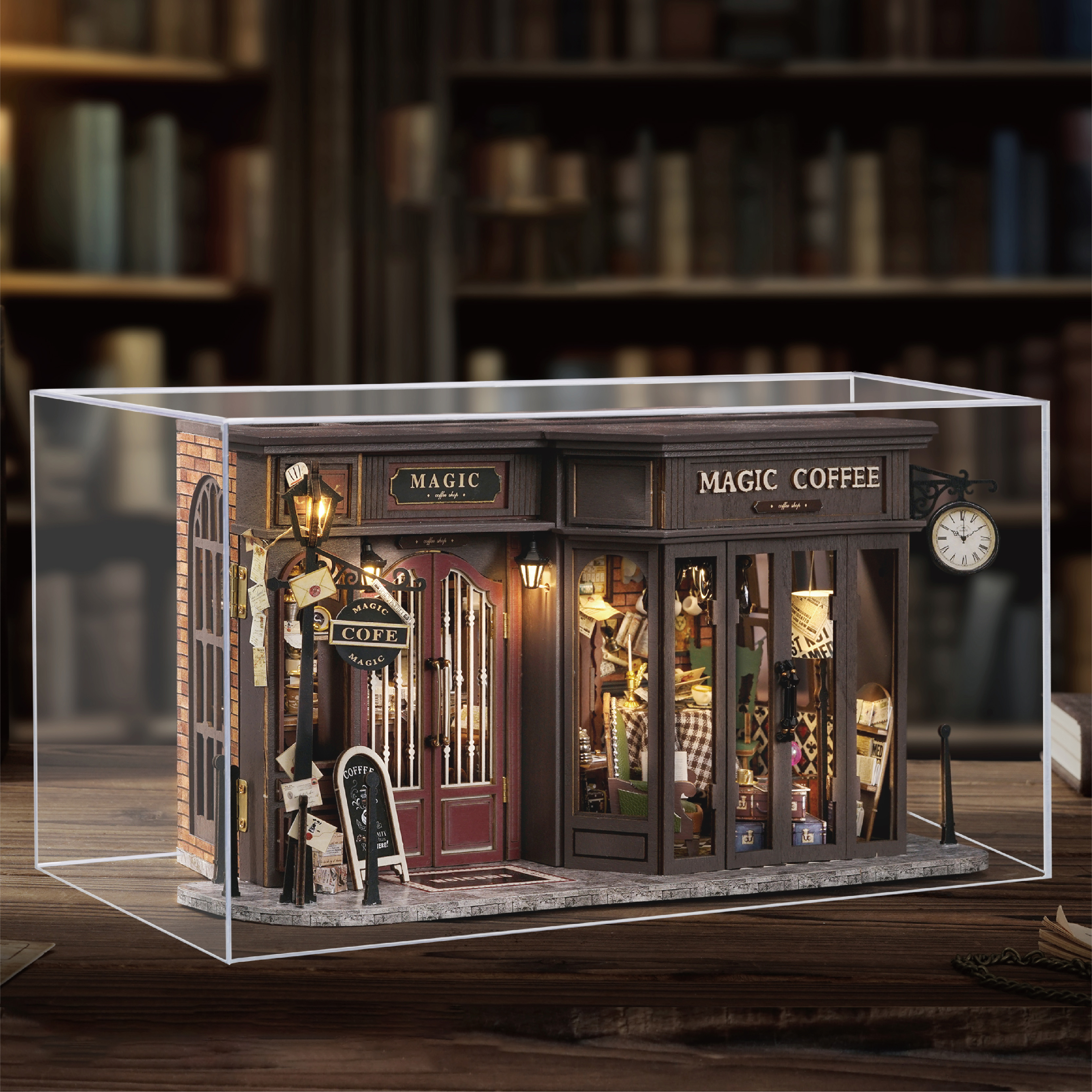 Vintage Coffee Shop DIY Miniature Kit-Book Nook World