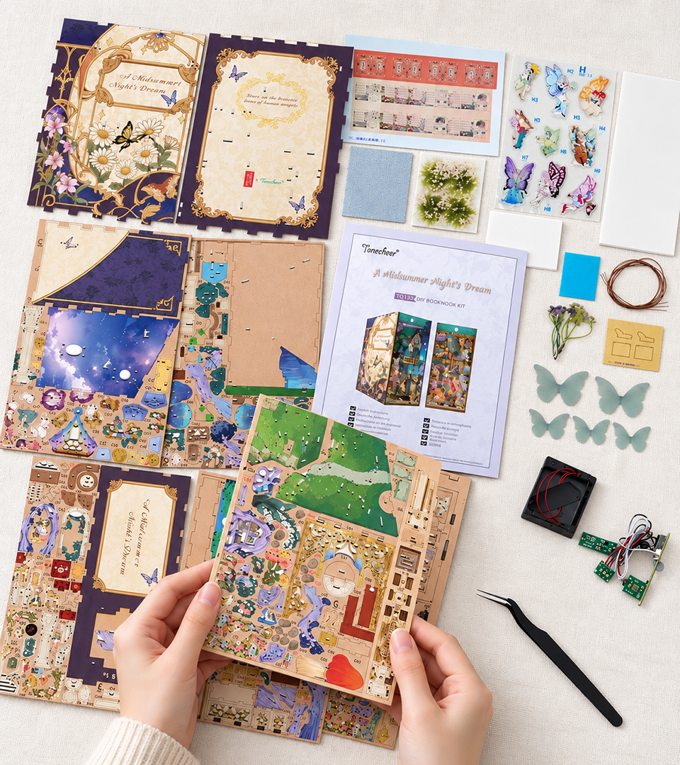 Bouwdetail van Een Midzomernachtsdroom DIY Boekenhoekset