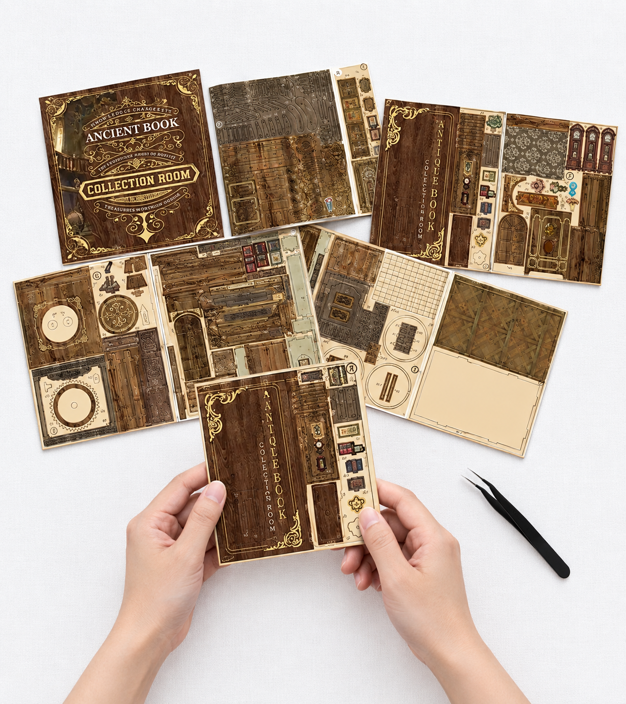 Ancient Book Collection Room DIY Book Nook Kit build detail