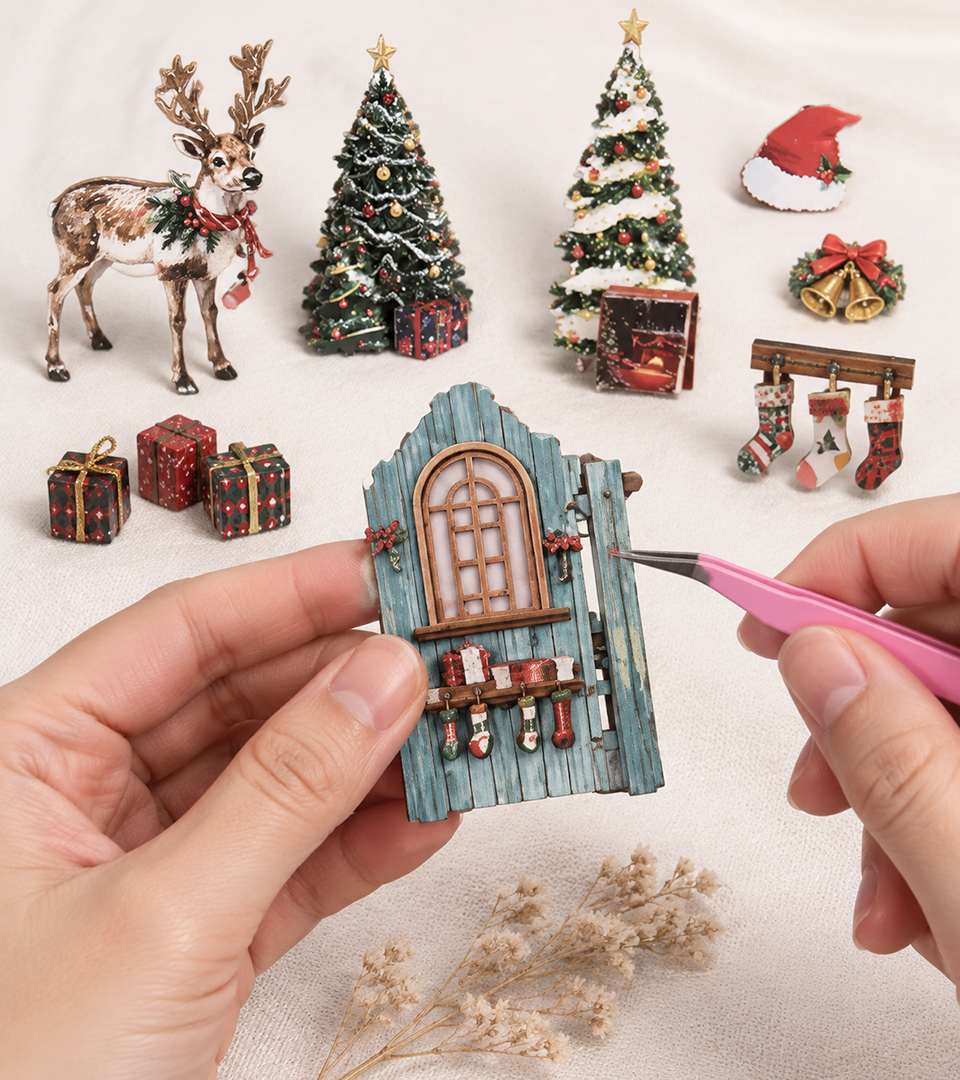 Snow Realm Wei Pavilion DIY Book Nook Kit build detail