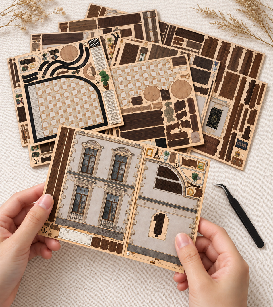 Bacchus Bookstore DIY Mini House | DIY Miniature Kit build detail
