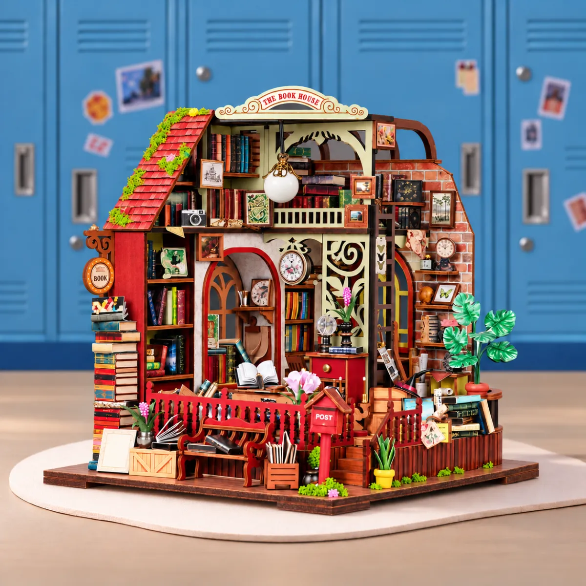 The Book House Mini House Kit l DIY Miniature Kit with lights off