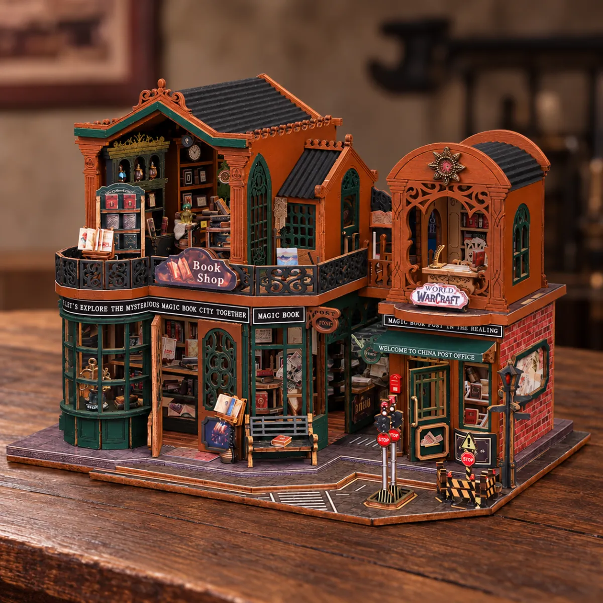Twilight Book City DIY Miniatur-Bausatz mit ausgeschaltetem Licht
