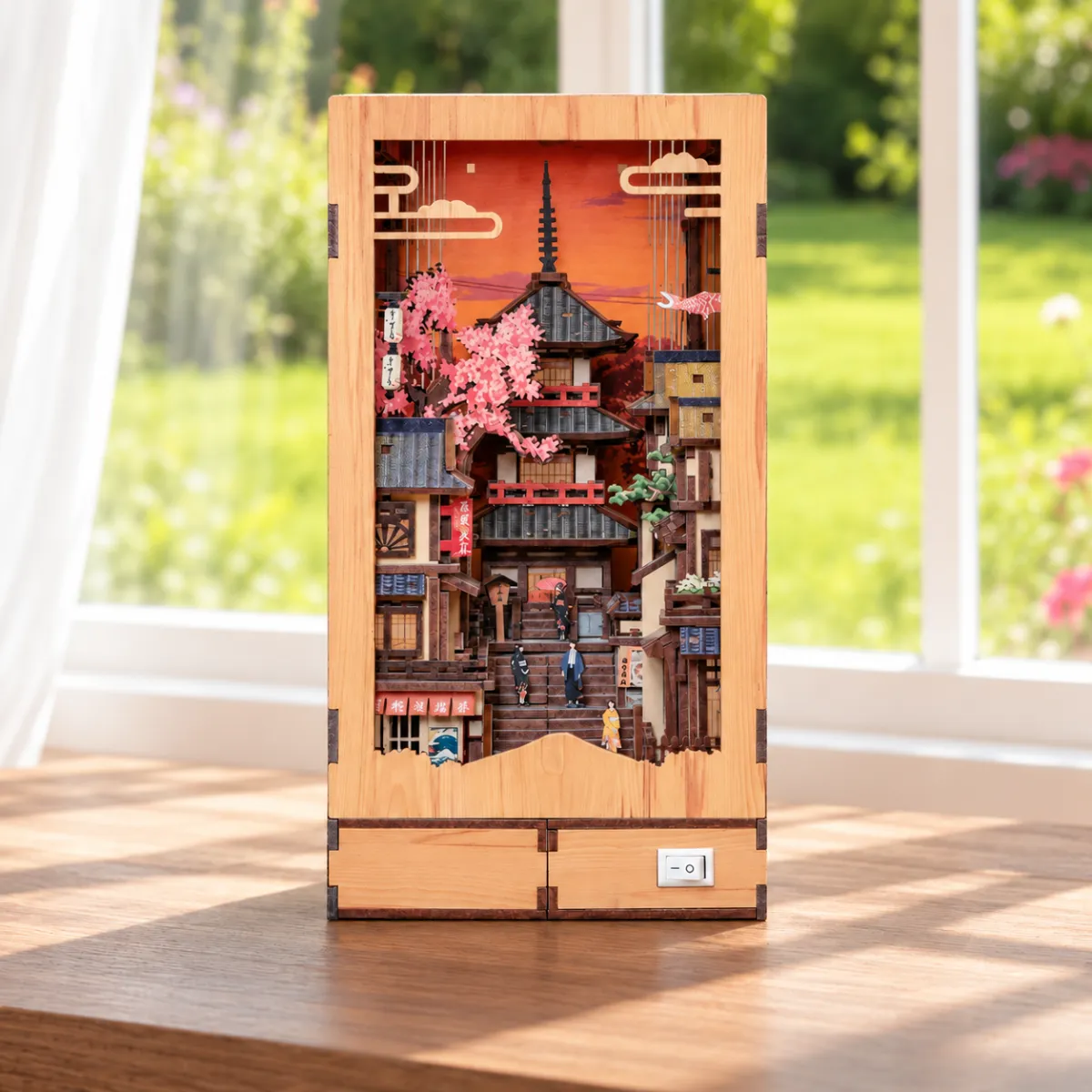 Kit fai-da-te per angolo lettura "Twilight Sakura Path" con le luci spente