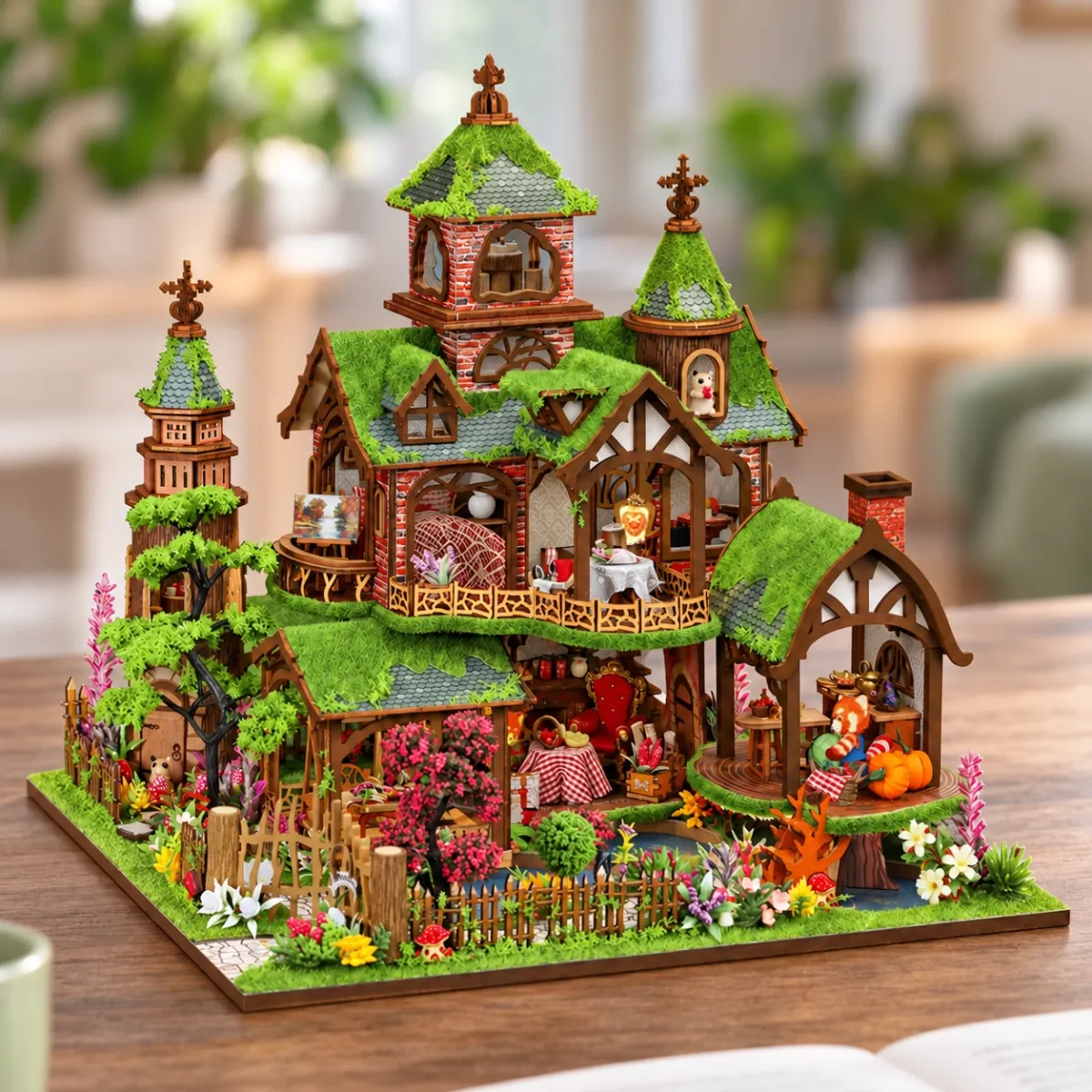 Fantasy Forest Cottage Mini-Haus-Bausatz mit ausgeschaltetem Licht