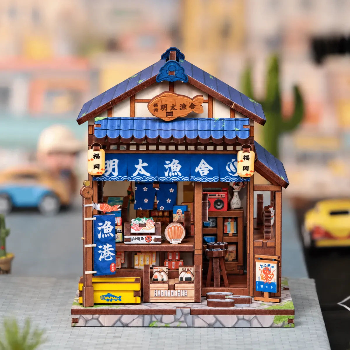 Fukuoka Mentaiko Kitchen DIY Mini House Kit l DIY Miniature Kit with lights off