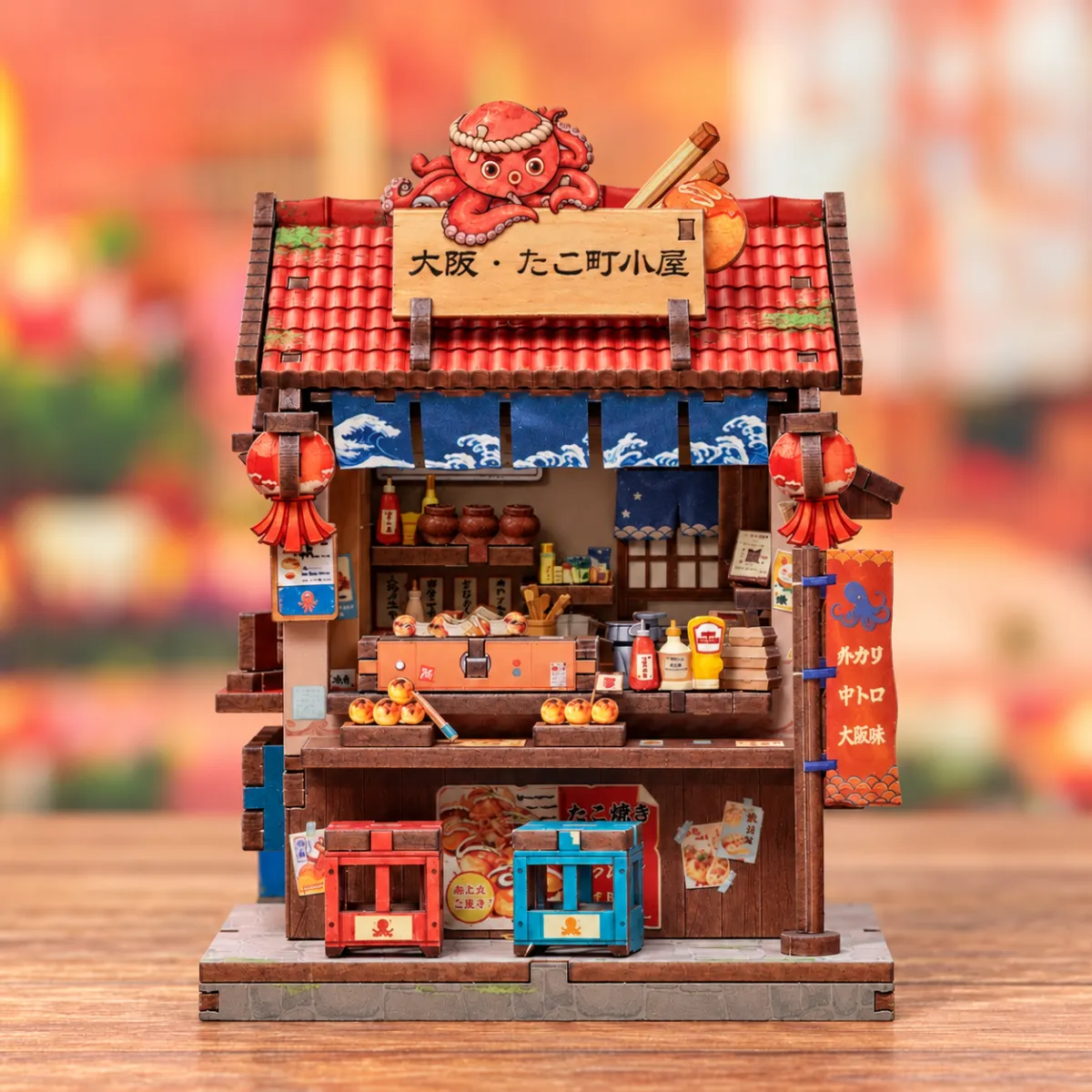 Osaka Takoyaki DIY Mini House Kit l DIY Miniature Kit  with lights off