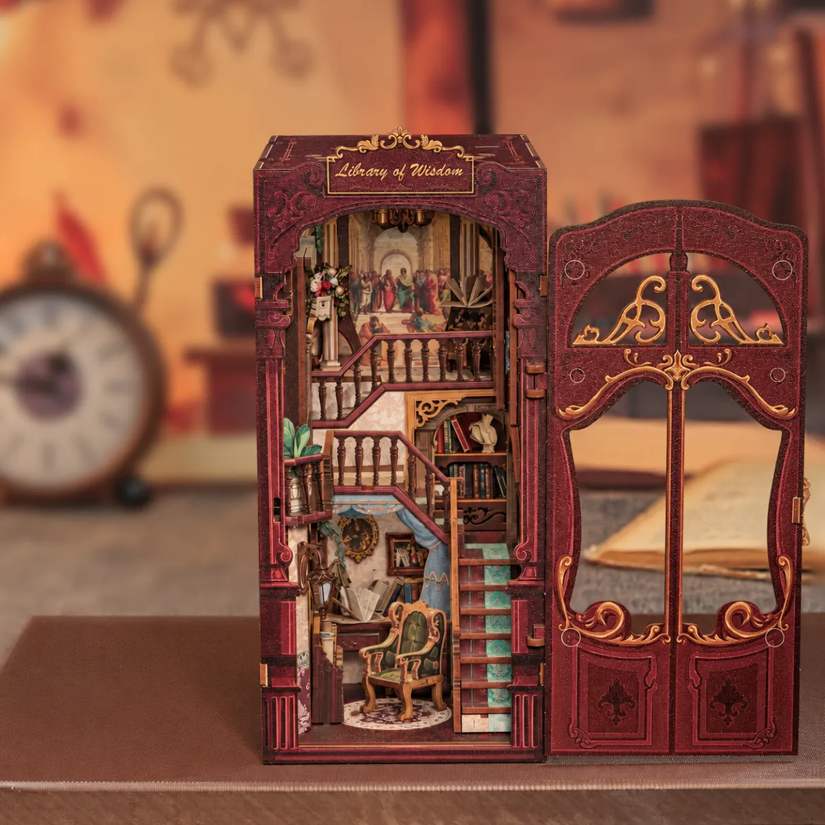 Magic Pharmacist DIY Book Nook Kit with lights off
