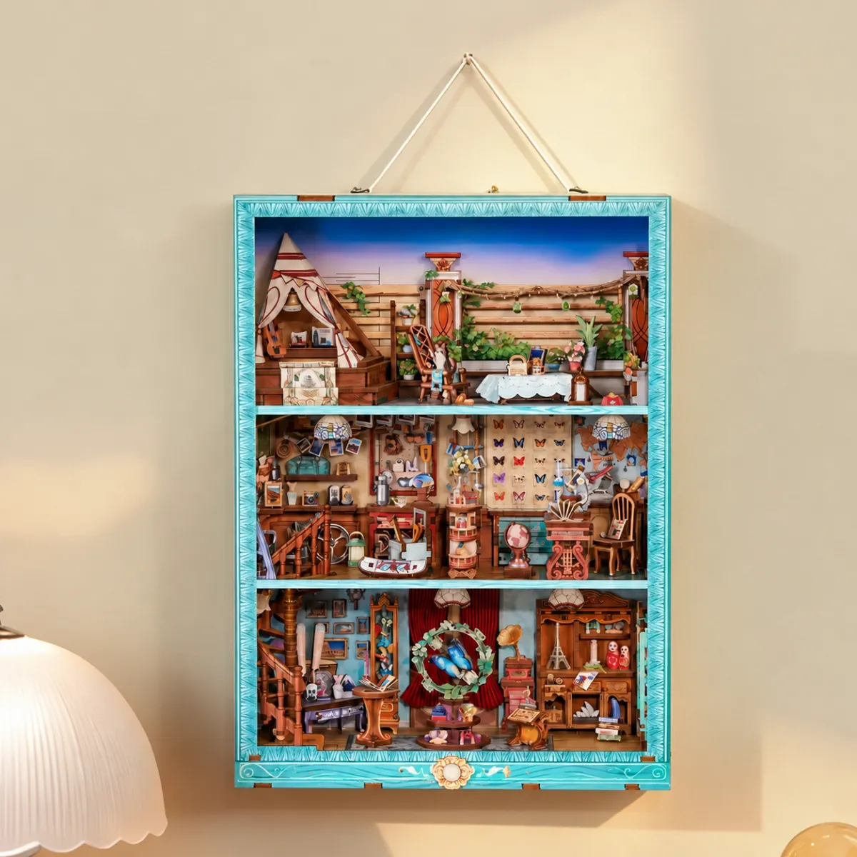 Travel Collector DIY Story Frame Kit｜3-in-1 Puzzle Kit with lights off