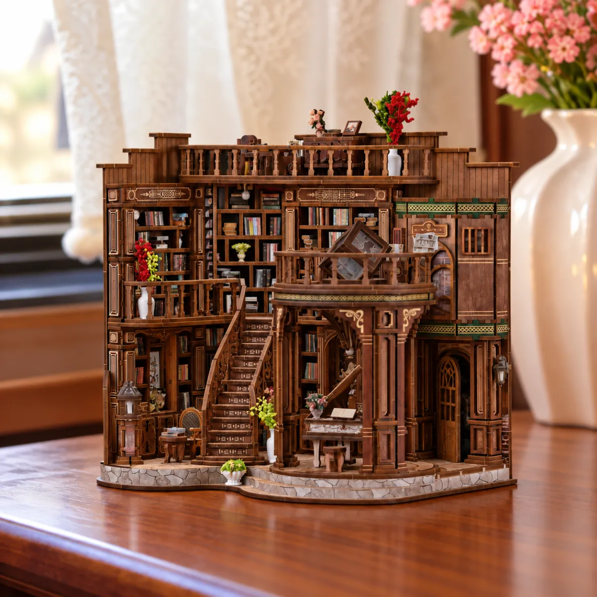 Dreamy Book Hall DIY Mini House Kit | Kit Miniaturale Fai-da-te con le luci spente