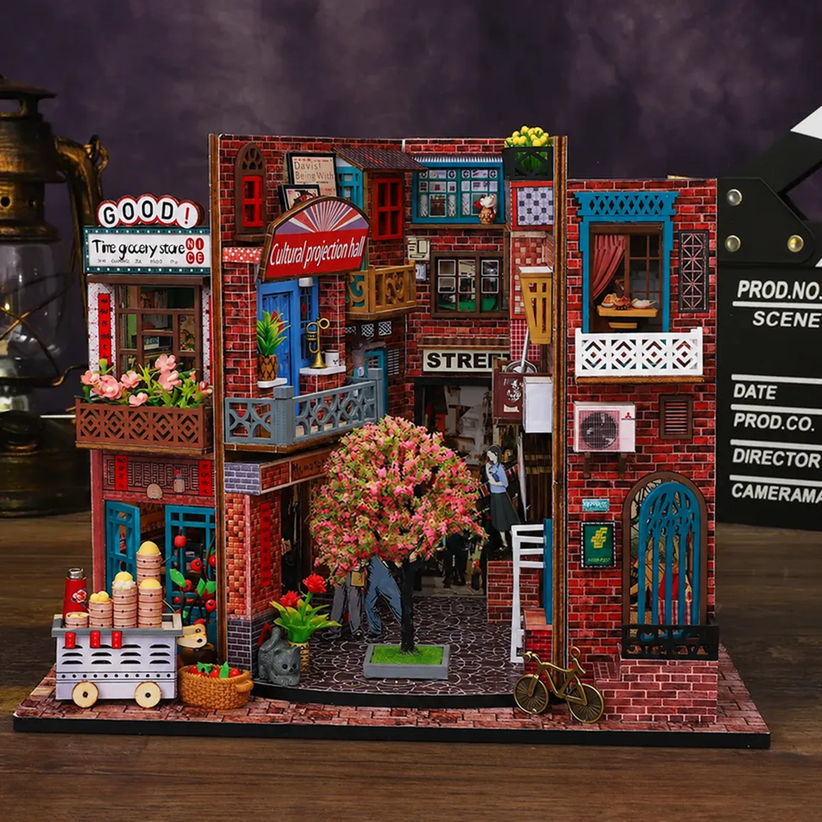 Eternal Echoes: The Timeless Miniature Dollhouse Kit with lights off