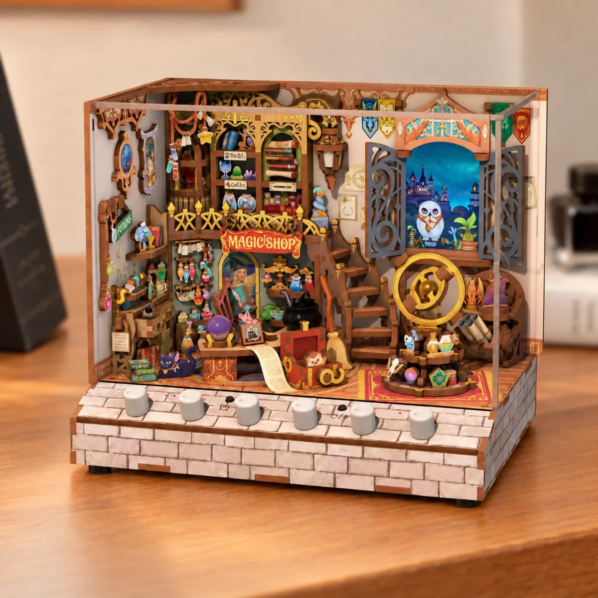 Magic Shop DIY Dynamic Music & Dynamic Scene Dollhouse with lights off