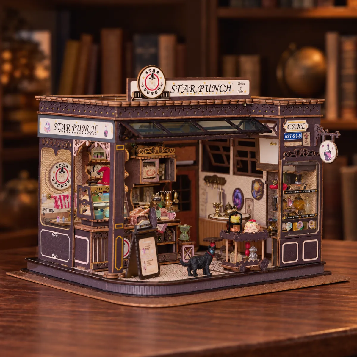Magic Coffee House Mini House Kit l DIY Miniature Kit with lights off