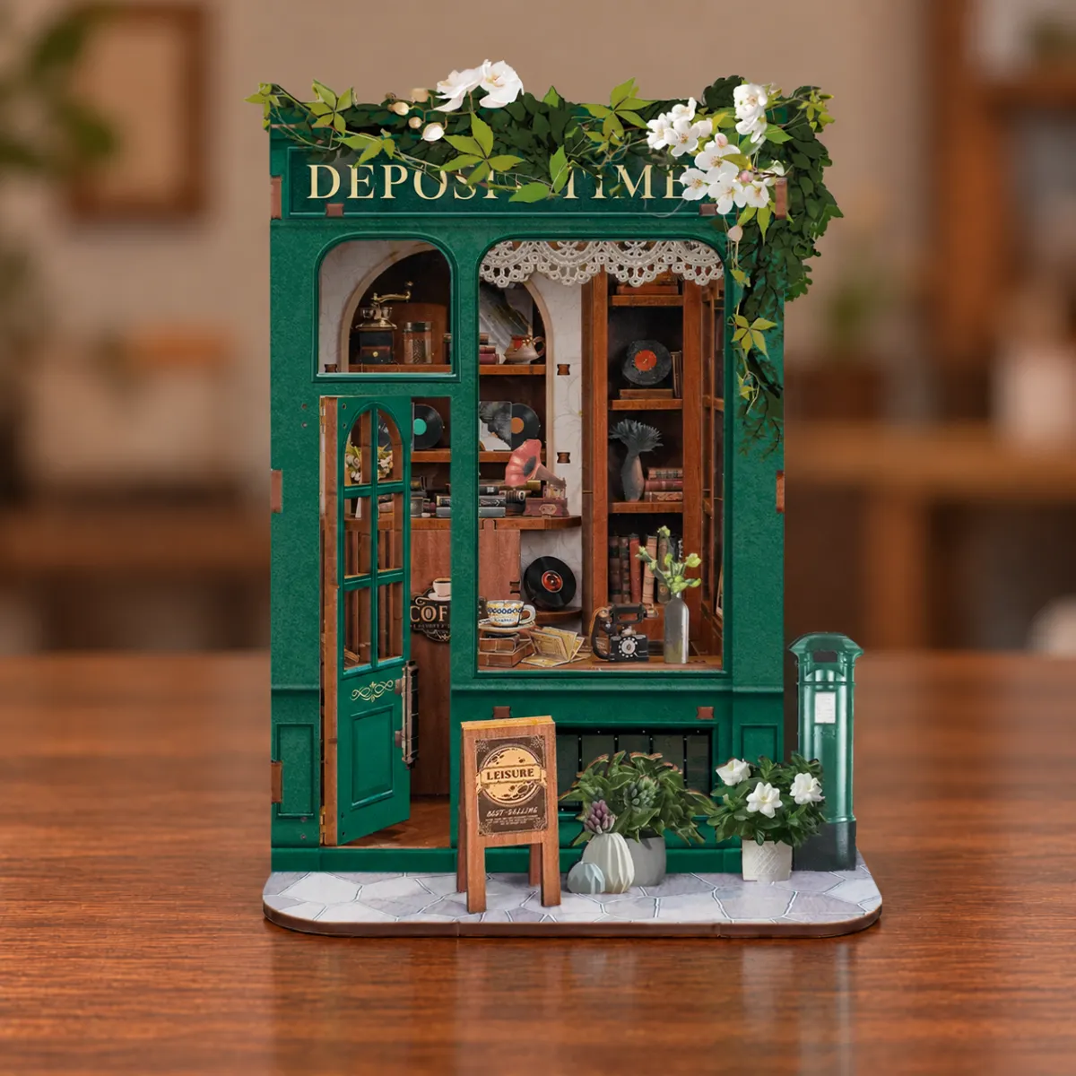 Moments In Time DIY Book Nook Kit with lights off