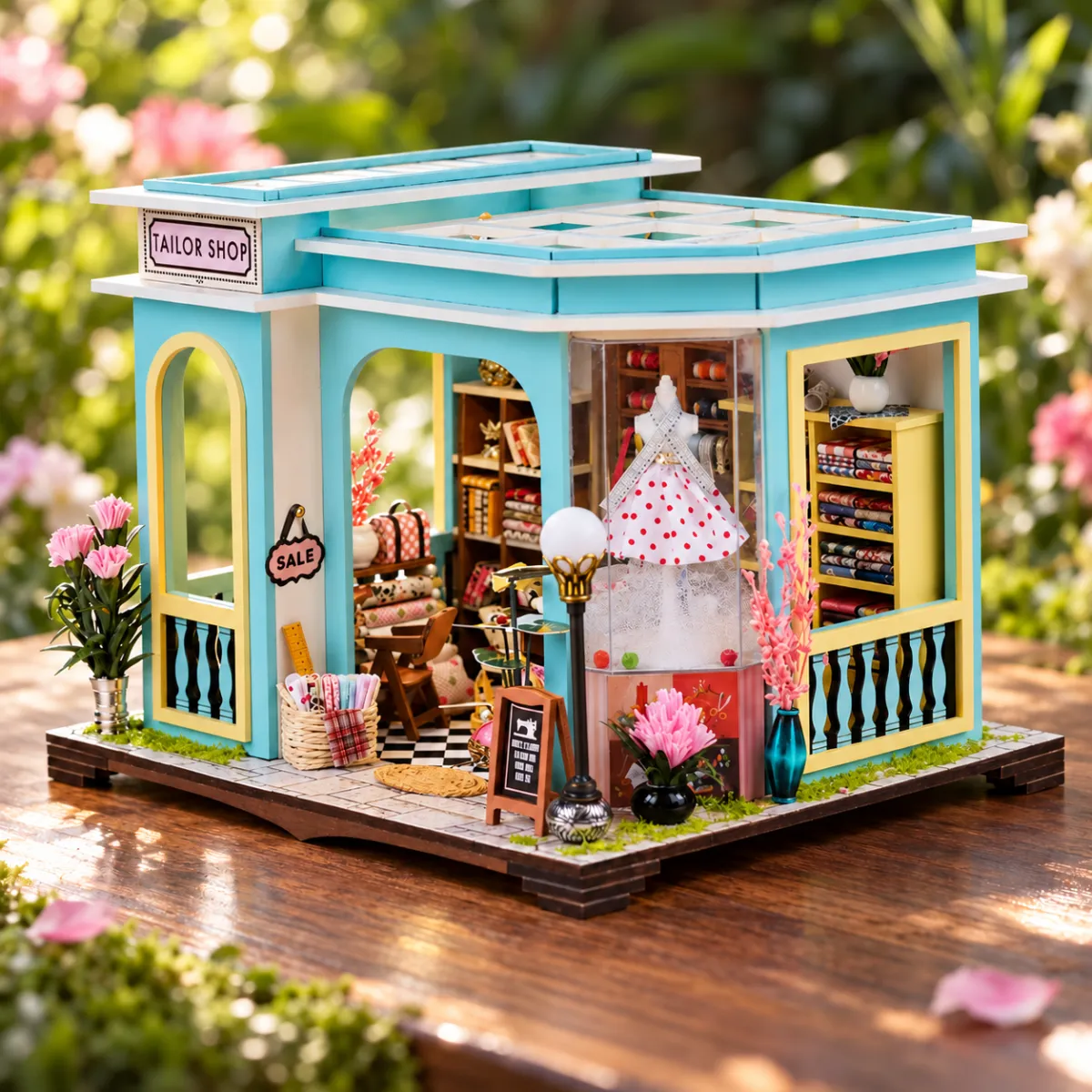 Tailor Shop Mini House Kit l DIY Miniature Kit with lights off