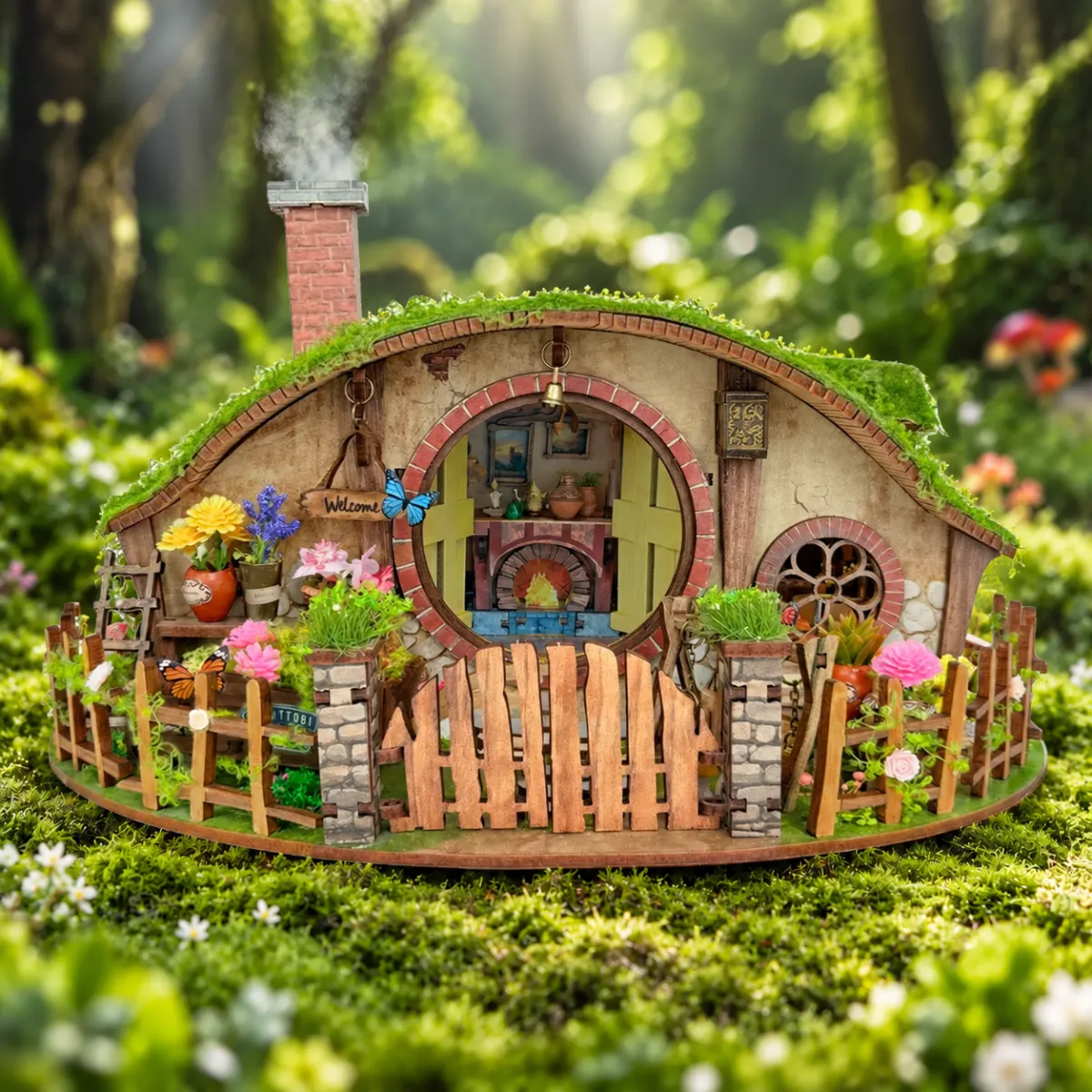 The Magic Ring Mini House Kit l DIY Miniature Kit with lights off