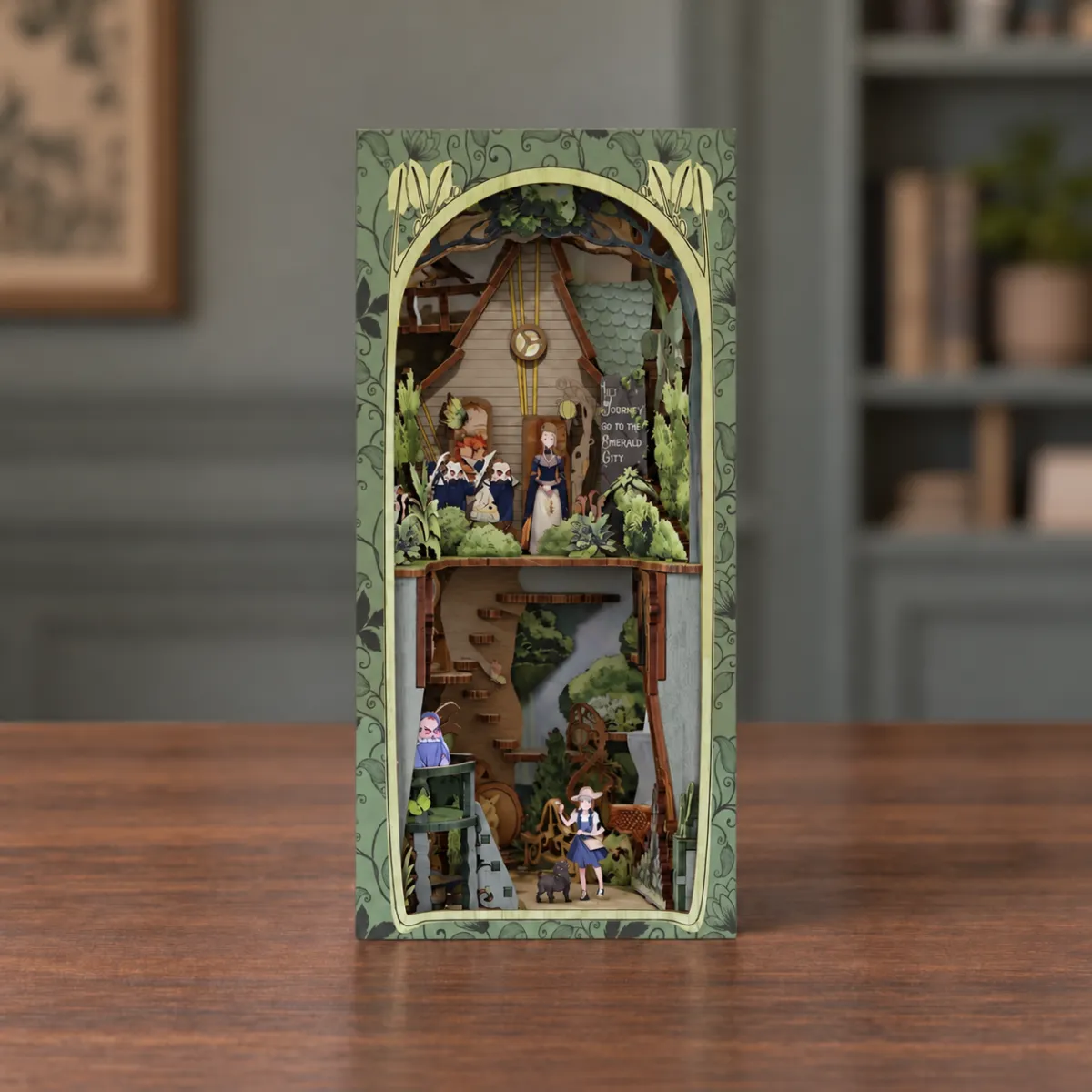The Wizard of Oz DIY Book Nook Kit with lights off