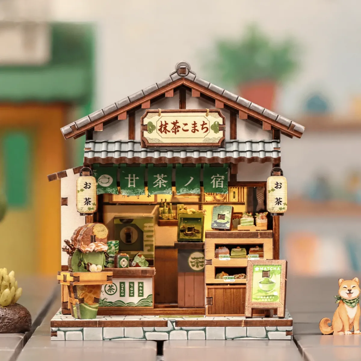 Kyoto Matcha Cottage DIY Mini House Kit l DIY Miniature Kit with lights on
