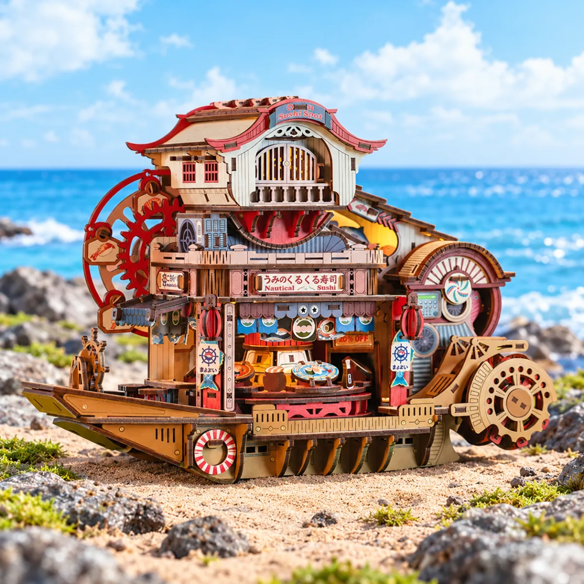 Nautical Sushi 3D Transmission Model Kit with lights on