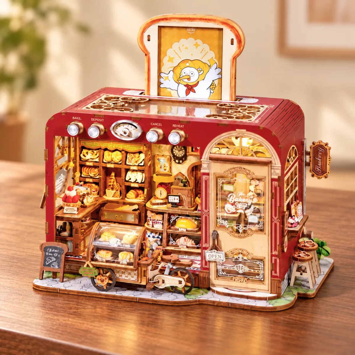 Toast Bakery DIY Mini House Kit l DIY Miniature Kit with lights on