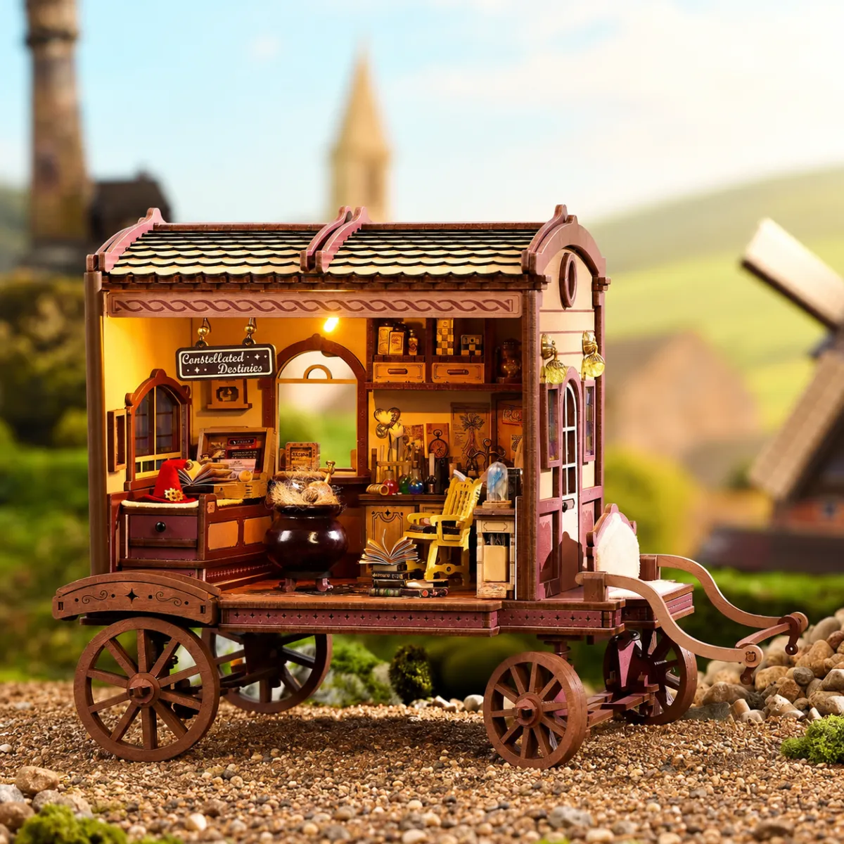 Entropy's Flow DIY Miniature Kit with lights on