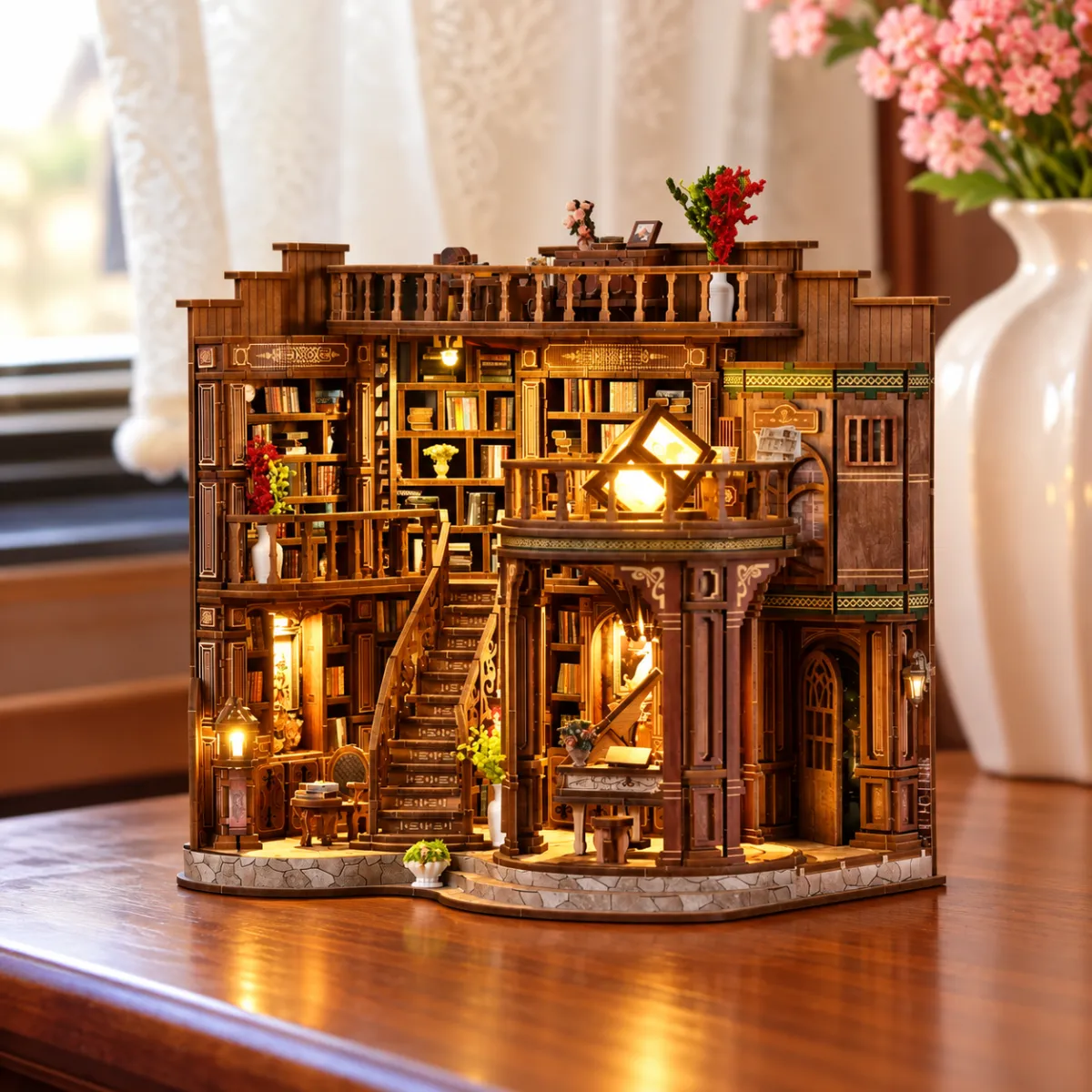 Dreamy Book Hall DIY Mini House Kit | Kit Miniaturale Fai-da-te con le luci accese