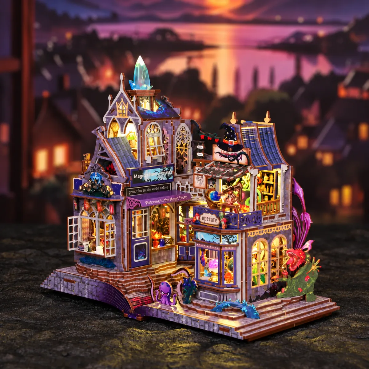 The Gate Of The Secret Realm DIY Mini House | DIY Miniature Kit with lights on