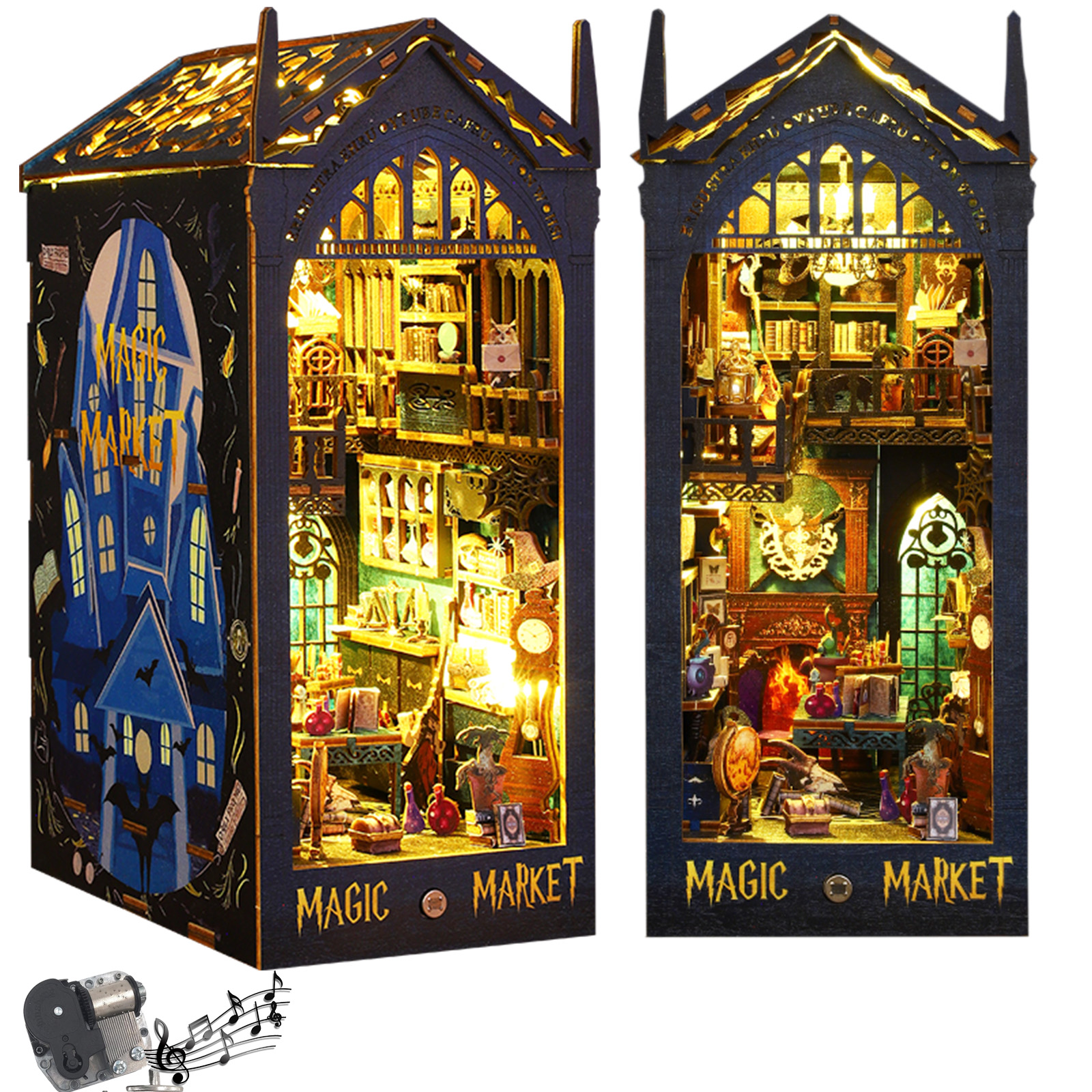Magic Market DIY Book Nook Kit with Music Box-BOOK NOOK WORLD