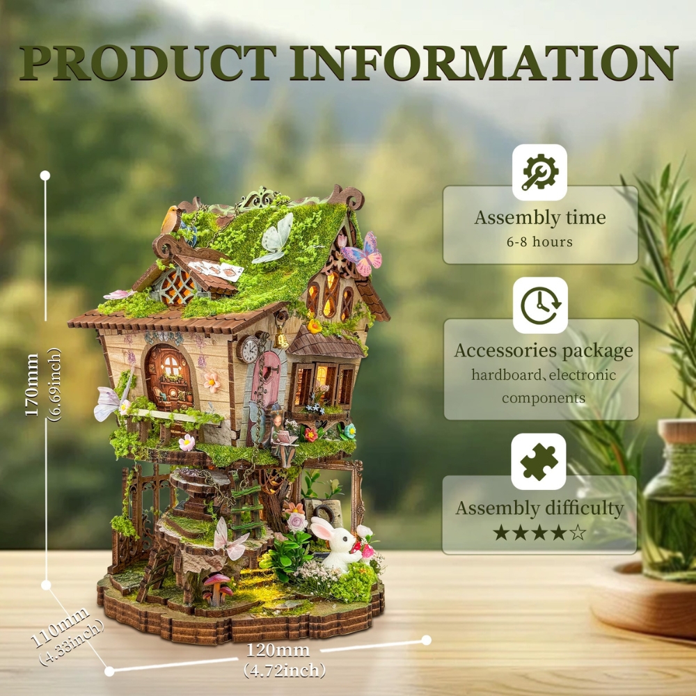 Rowan's Treehosue product information and dimension.