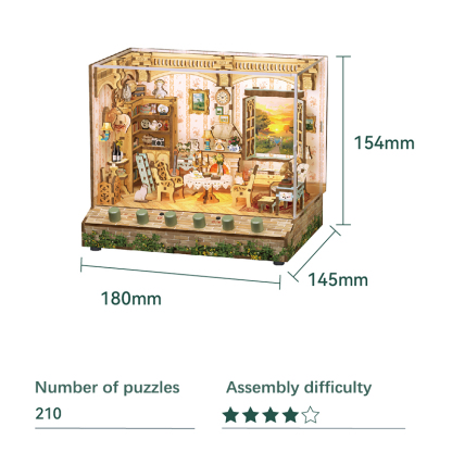 Country Lifestyle DIY Dynamic Music & Dynamic Scene Dollhouse-Book Nook World