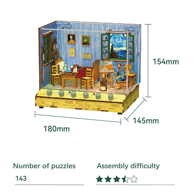 Van Gogh's Dream DIY Dynamic Music & Dynamic Scene Dollhouse-Book Nook World