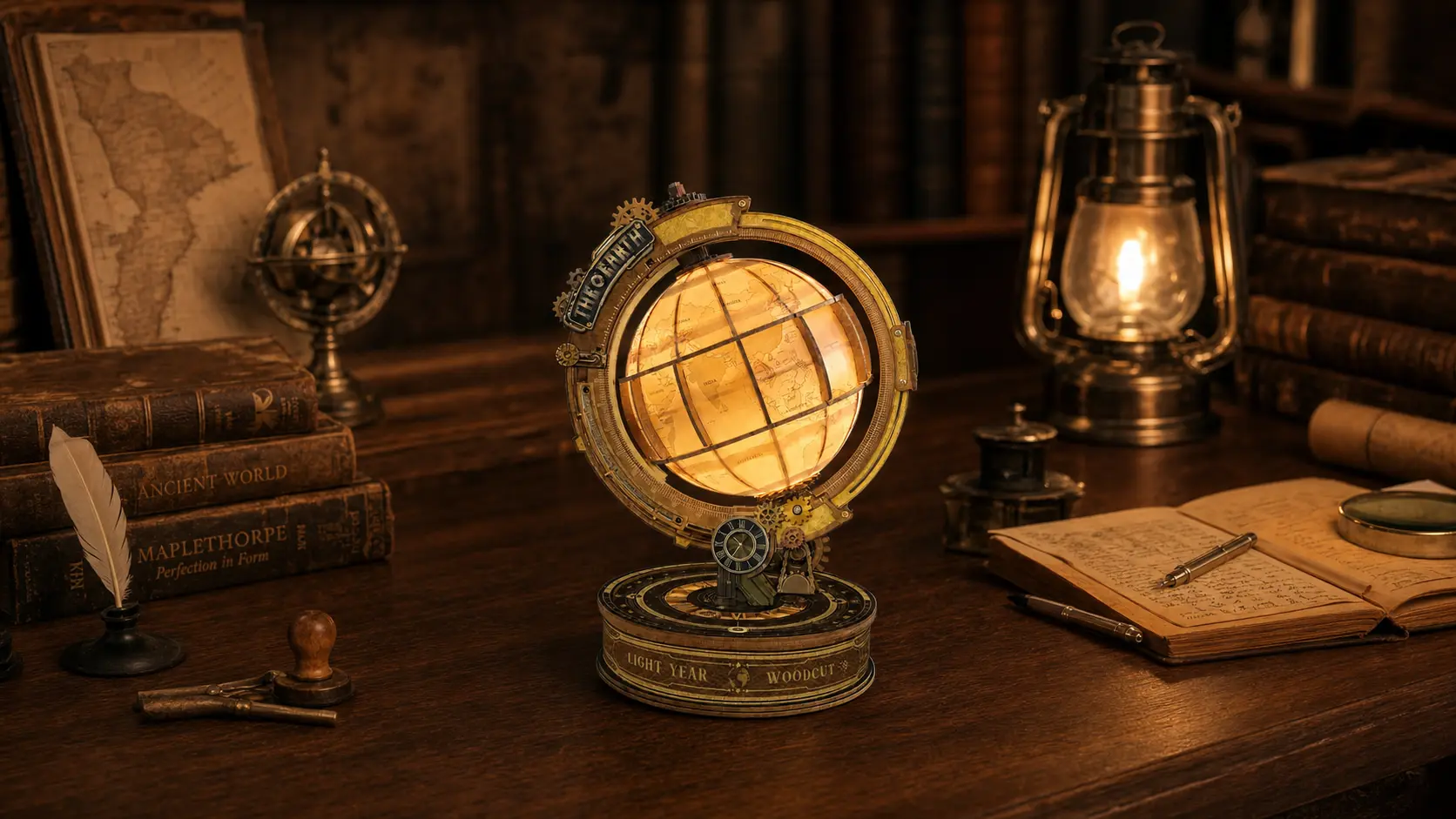 Create your own magical vintage Star Trail Globe with this 3D wooden kit