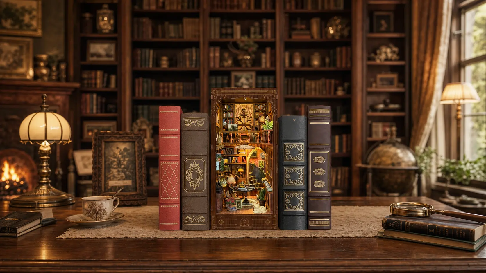 Wander a forgotten vintage library where old pages hold timeless memories