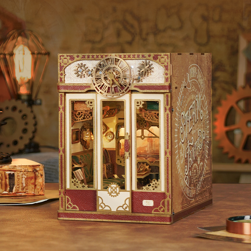 Steam Fantasy Motion Scene DIY Book Nook Kit-Book Nook World