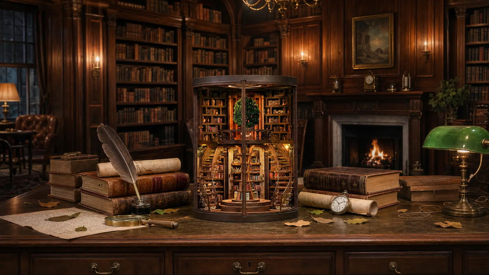 Wander beneath the wisdom tree, embrace a hidden realm of books