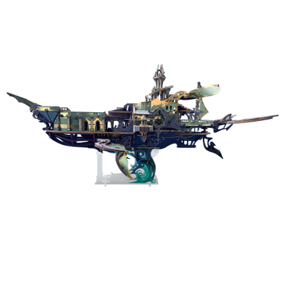 Whale Ark of the Universe 3D Mechanical Transmission Wooden Puzzle Kit-Book Nook World