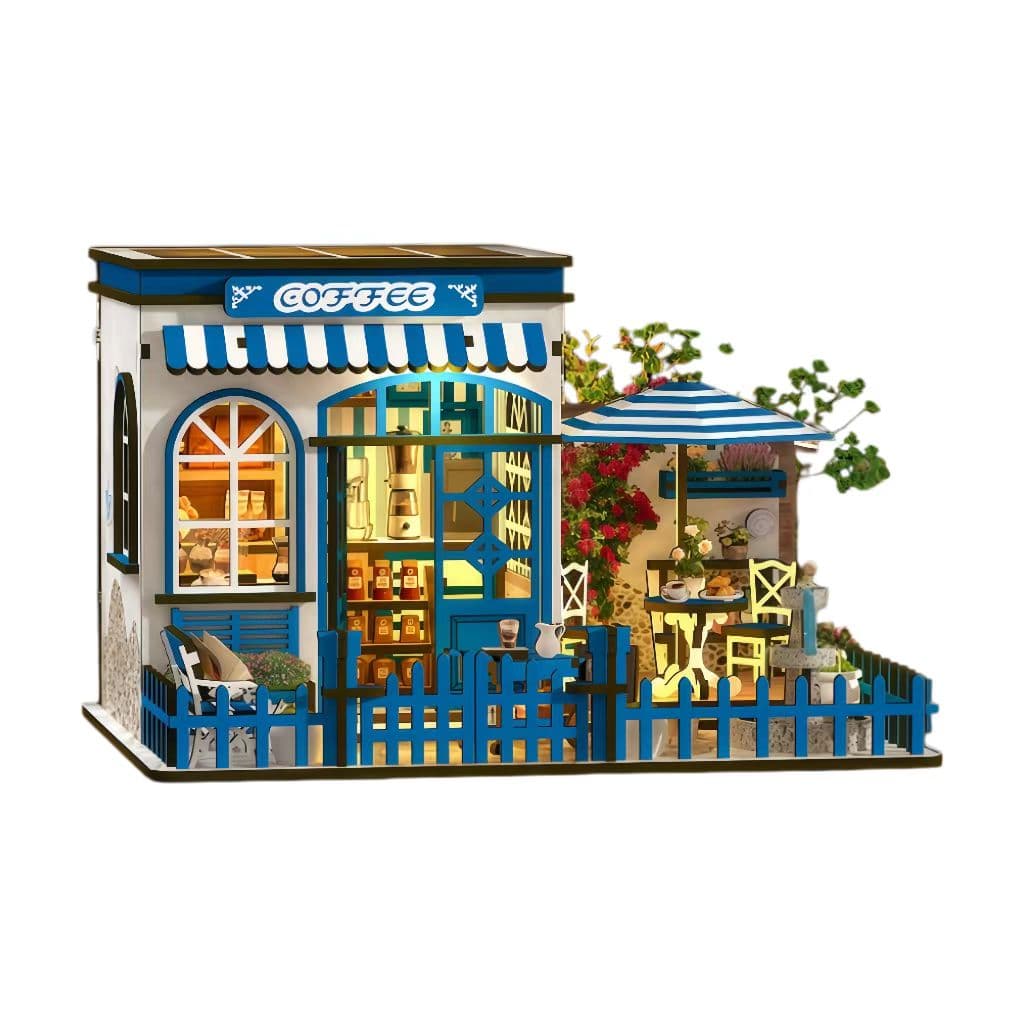 Santorini Sun Coffee DIY Mini House Kit | DIY Miniature Kit