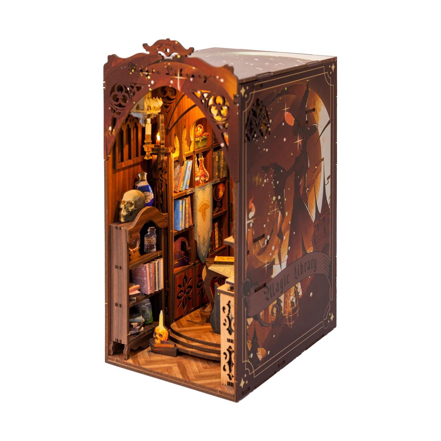Ahilmrn DIY Miniature No 9 Secret Castle Book Nook Shelf Insert Decor Kit  Cozy Home Libraries 3D Wooden Puzzle Ideas Booknooks Bookshelves
