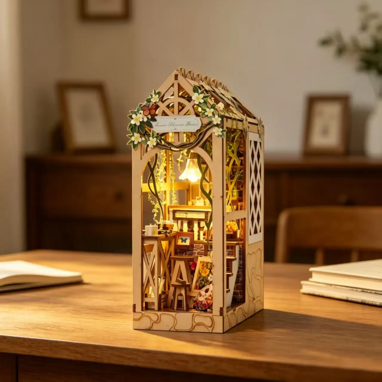 Serene Flower House DIY Book Nook Kit